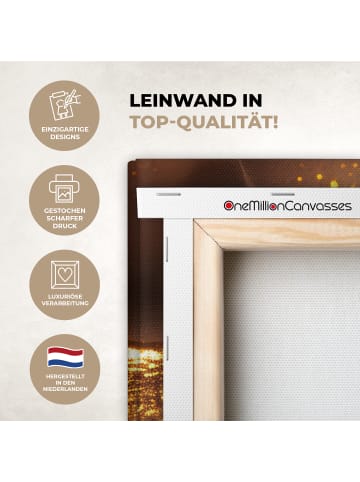 MuchoWow Leinwand Bilder Goldenes Gesicht