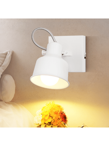 ZMH Deckenleuchte in Weiß 1-flammige E14 eckig Vintage Deckenspot MAX.40W