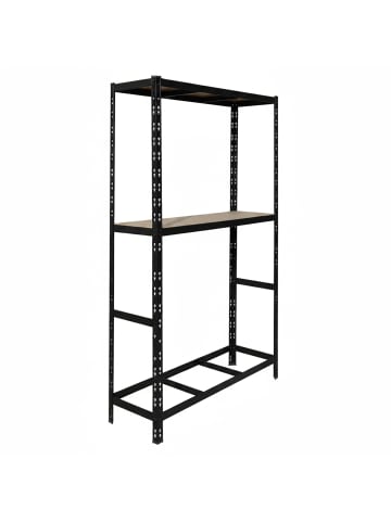 relaxdays Reifenregal in Schwarz - (B)120 x (H)180 x (T)40 cm