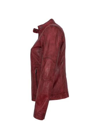 MADDOX Lederjacke Lammnappa in Dunkelrot