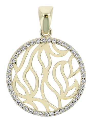 Adeliás Damen Anhänger aus 333 Gold mit Zirkonia in gold