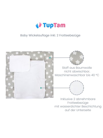 TupTam Wickelauflage inkl. 2 Frotteebezüge in blau/weiß
