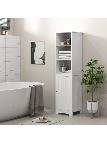 HOMCOM Badezimmerschrank-40L x 38B x 160H cm-Weiß