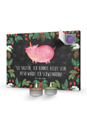 Mr. & Mrs. Panda Adventskalender Einhorn Schwein mit Spruch in Kreidetafel
