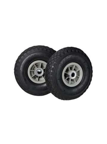 relaxdays 4x Sackkarrenrad in Schwarz/ Grau - 3.00-4