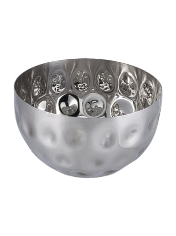 relaxdays 2 x Servierschüssel in Silber -  (H)8,5 x Ø 15 cm