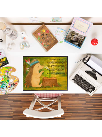 Mr. & Mrs. Panda Schreibunterlage Igel Federschmuck Design mit S... in Weiß