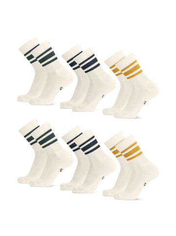 DANISH ENDURANCE Socken Tennis Crew in offwhite green offwhite navy offwhite mustard