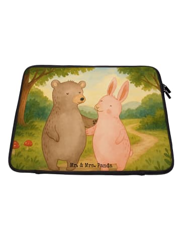 Mr. & Mrs. Panda Laptop Tasche Bär und Hase Umarmen Design ohne ... in Weiß