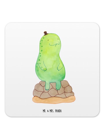 Mr. & Mrs. Panda Glasuntersetzer Schildkröte Pause ohne Spruch in Weiß