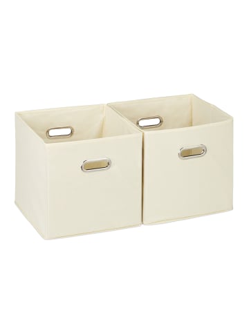 relaxdays 2x Aufbewahrungsbox in Beige - 30 cm