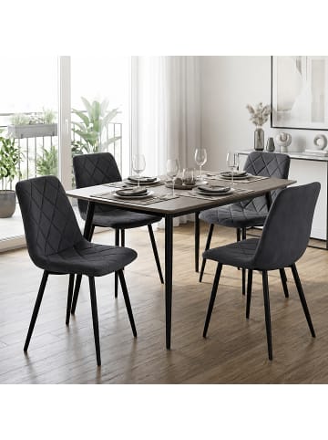 relaxdays 2 x Esszimmerstuhl in Anthrazit - (B)43 x (H)86 x (T)53,5 cm
