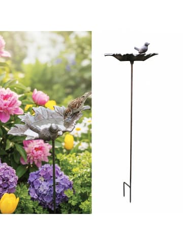 relaxdays Vogeltränke "Blatt" in Braun - (B)22,5 x (H)93 x (T)14 cm
