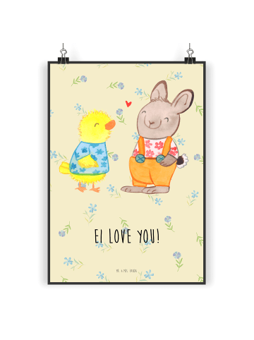 Mr. & Mrs. Panda Poster Ostern Freundschaft mit Spruch in Blumig