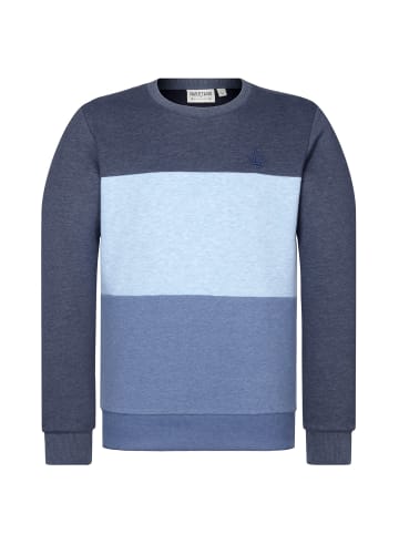 naketano Sweatshirt Ich trage Mantel Indigo Blue Mel/Amazing Blue Mel/Blue Mel