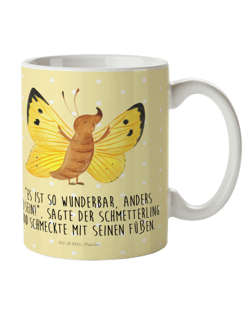 Mr. & Mrs. Panda Kindertasse Schmetterling Zitronenfalter mit Sp... in Gelb Pastell