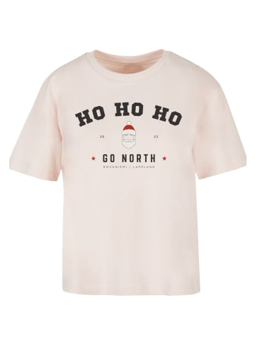 F4NT4STIC Ladies Everyday Tee Ho Ho Ho Santa Claus Weihnachten in pink