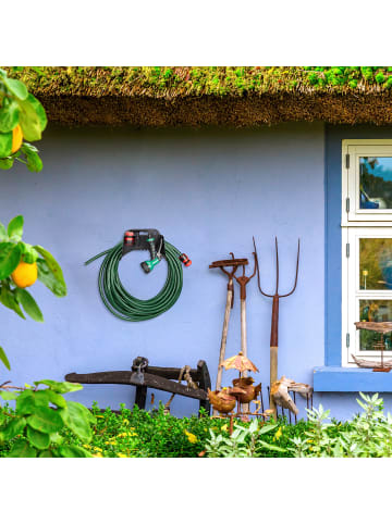 relaxdays 2x Schlauchhalter in Schwarz - (B)24 x (H)14 x (T)16 cm