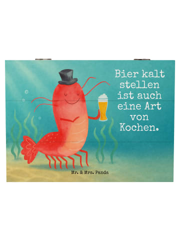 Mr. & Mrs. Panda Holzkiste Hummer Weizen Design mit Spruch in Weiß