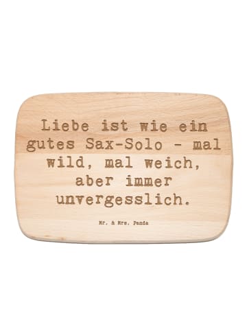 Mr. & Mrs. Panda Frühstücksbrettchen Spruch Saxophon Liebe mit S... in Transparent