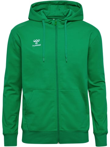 Hummel Zip Hoodie mit Logo-Stickerei und Reißverschluss in Grün-3