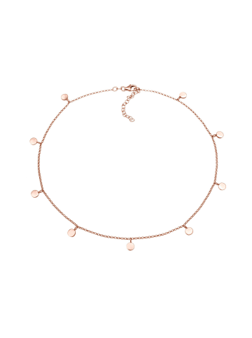 Elli Halskette 925 Sterling Silber Boho, Plättchen in Rosegold