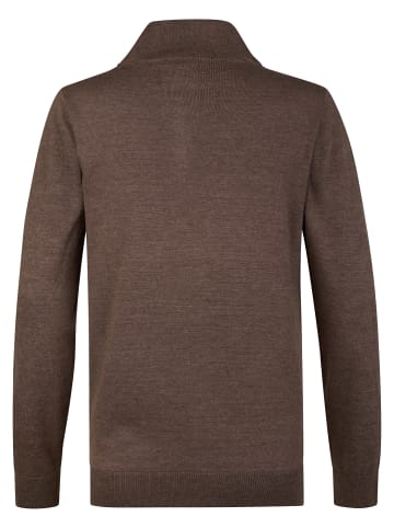 Petrol Industries Feinstrick-Pullover mit Half-Zip wheel in Braun