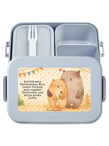 Mr. & Mrs. Panda MEPAL Bentobox Bären Liebe Design mit Spruch in Blau Pastell
