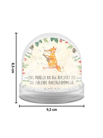 Mr. & Mrs. Panda Schneekugel Fuchs Gitarre mit Spruch in Naturpapier