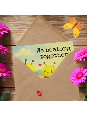 Mr. & Mrs. Panda Einladungskarte Biene Verliebt Design mit Spruch in Weiß