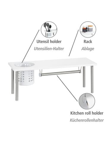 Wenko Universalregal mit Rollenhalter Mod. Blanco, Universalregal mit Rollenhalter Blanco in Weiß