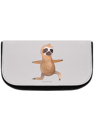 Mr. & Mrs. Panda Make-up-Täschchen Faultier Yoga ohne Spruch in Grau Pastell