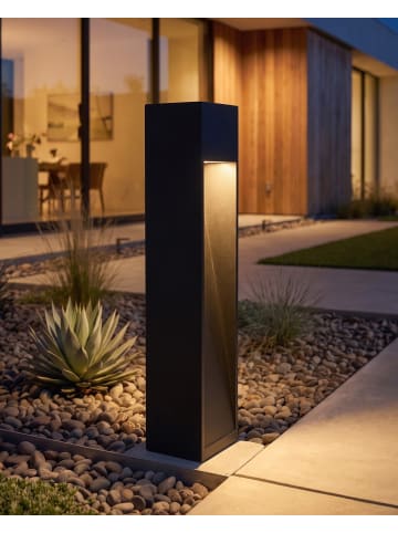 Beliani Pollerleuchte SABINO in Schwarz - (W) 8 x (H) 50 x (L) 8 cm