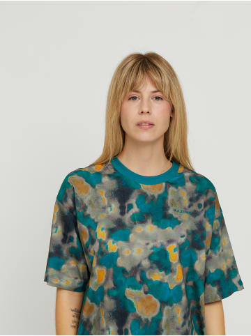 MAZINE T-Shirt Akita T in teal green/printed