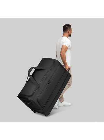 Redolz Duffle Essentials 2-Rollen Reisetasche 90 cm XXL mit Dehnfalte Sondergröße in black