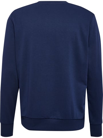 Hummel Sweatshirt mit Rundhalsausschnitt und dezentem Logo-Design in Blau