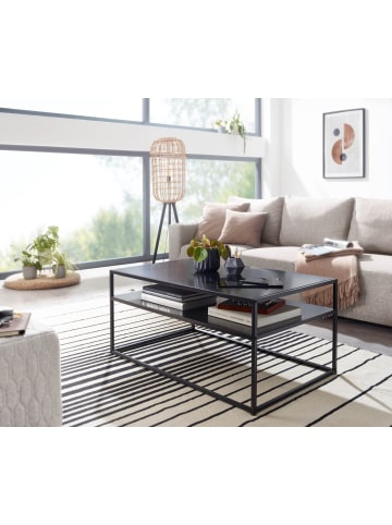 FineBuy Couchtisch in Schwarz / Metall / 100x60x45