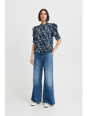 ICHI Kurzarmbluse IXNINA MS 20122799 Modische Bluse in Blau