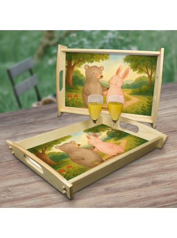 Mr. & Mrs. Panda bett tablett Bär und Hase Umarmen Design ohne S... in Weiß