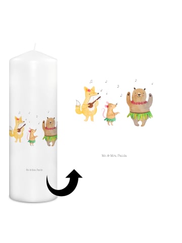 Mr. & Mrs. Panda Stumpenkerze Waldtiere Aloha ohne Spruch in Weiß