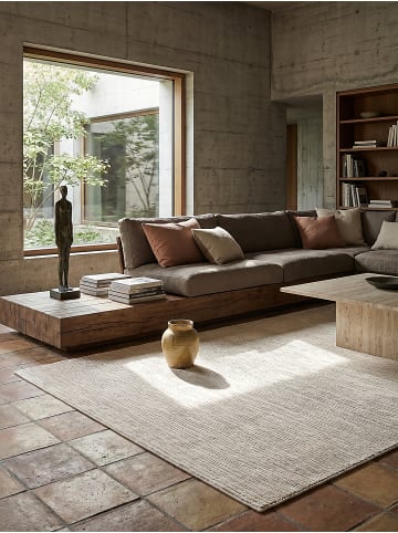 KADIMA DESIGN Teppich Kurzflor Streifen pflegeleicht Wohnzimmer Schlafzimmer Flur in Creme