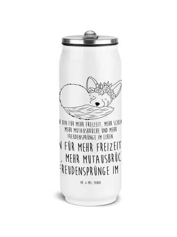 Mr. & Mrs. Panda Trinkflasche Wüstenfuchs Blumen mit Spruch in Weiß