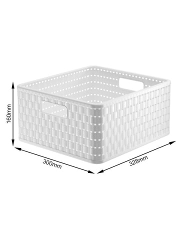 Rotho Country 3er-Set Aufbewahrungsbox 14l in Rattan-Optik in Weiß