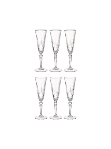 Butlers 6x Sektgläser aus Kristallglas 160ml CRYSTAL CLUB in Transparent