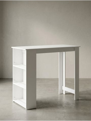 KADIMA DESIGN Bartisch WL5.732 120 x 107,5 x 60 cm Stehtisch Holz in Weiß