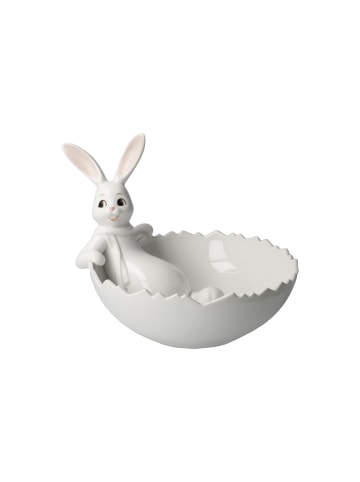 Goebel Figur " Hase mit Schale Snow White - Sweets for my Sweet " in weiß