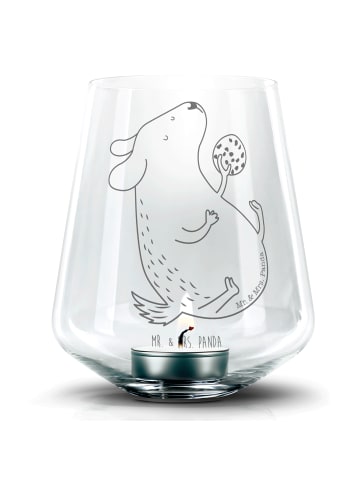 Mr. & Mrs. Panda Gravur Teelicht Hund Keks ohne Spruch in Transparent