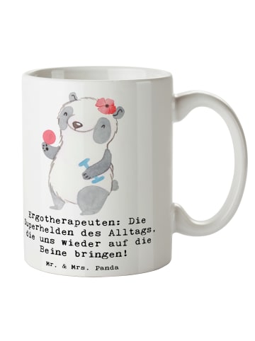 Mr. & Mrs. Panda Kaffeebecher Ergotherapeutin Superhelden mit Sp... in Weiß