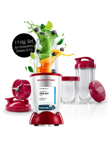 Gourmet Maxx Mixer Mr. Magic 10-tlg. 400W silber/rot inkl. Zubehör-Set L rot rot