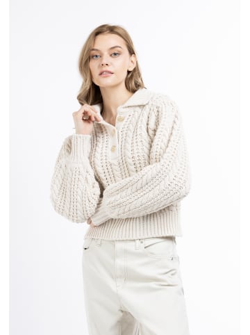 DreiMaster Damen Strick Pullover in WOLLWEISS